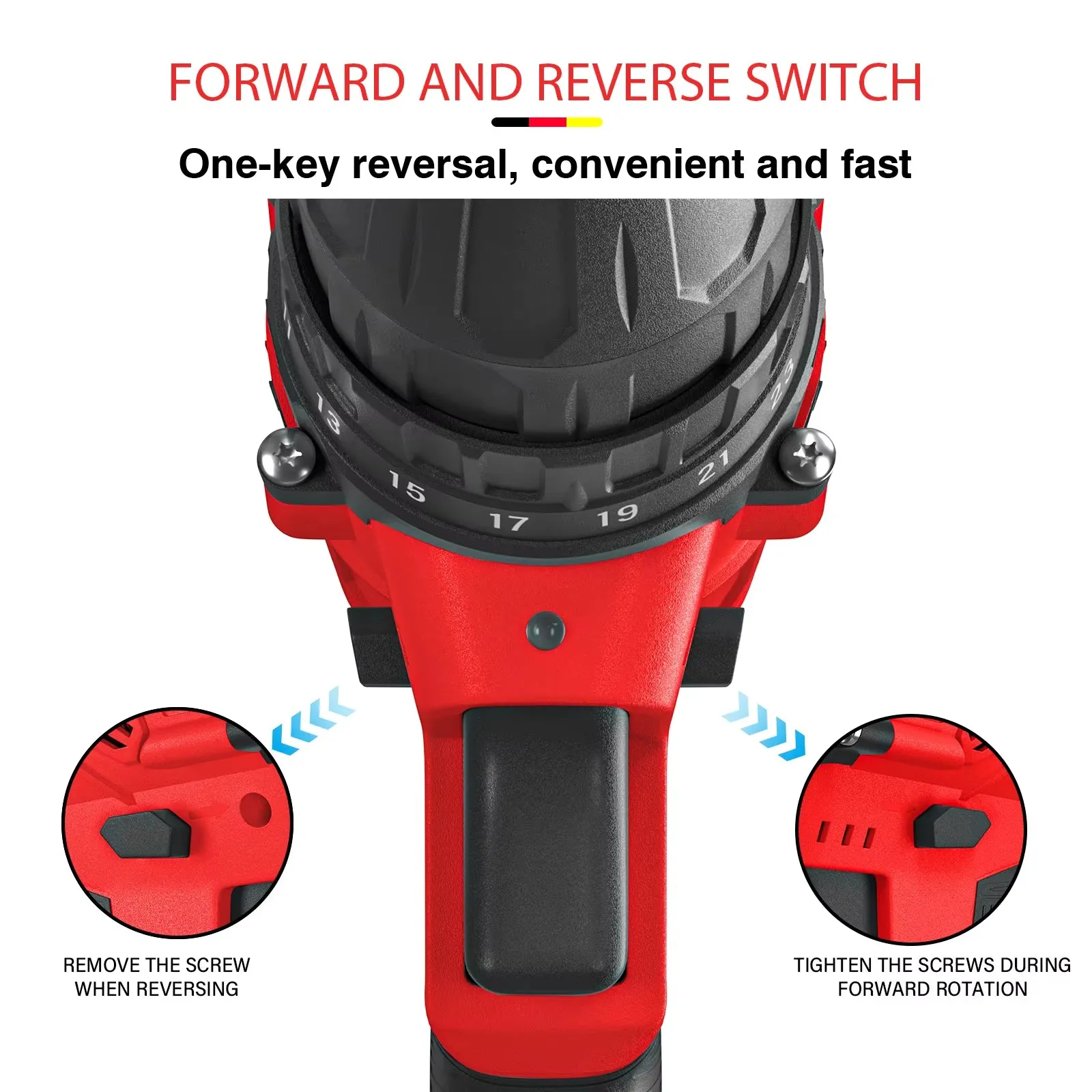 21V Cordless Power Drill with 1500Mah Battery Electric Drill Driver 25 1 Torque 45Nm Screwdriver Kit Combi Drill 3/8"