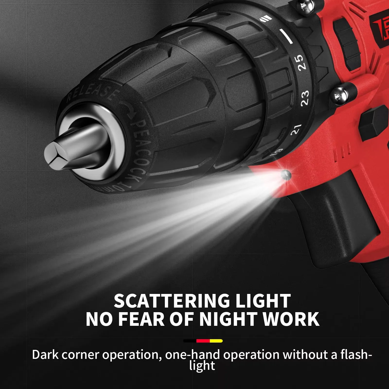 21V Cordless Power Drill with 1500Mah Battery Electric Drill Driver 25 1 Torque 45Nm Screwdriver Kit Combi Drill 3/8"