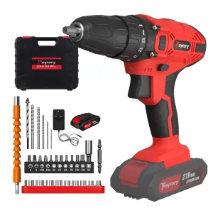 21V Cordless Power Drill with 1500Mah Battery Electric Drill Driver 25 1 Torque 45Nm Screwdriver Kit Combi Drill 3/8"