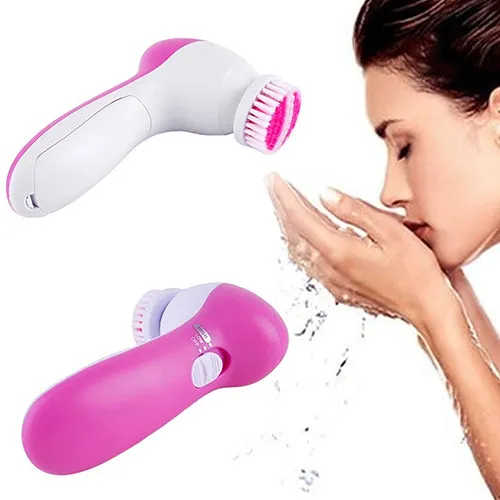 5 in 1 Multifunction Electric Face Facial Cleansing Cleanser Brush Massager Tool