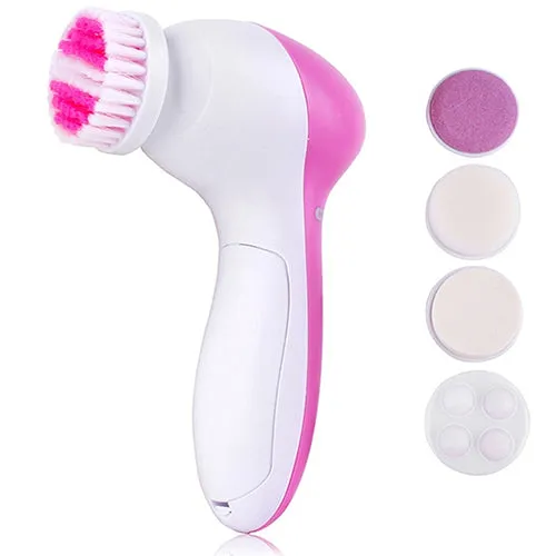 5 in 1 Multifunction Electric Face Facial Cleansing Cleanser Brush Massager Tool
