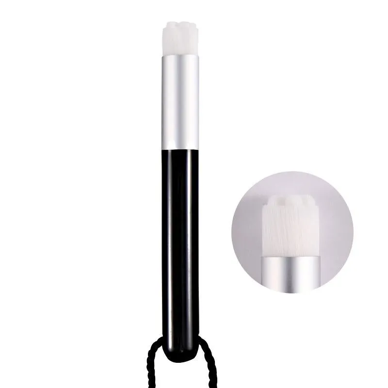 6-piece Soft Nasal Washing Brush Set for Blackhead Removal and Deep Cleansing - Flower Head Design Black / Silver