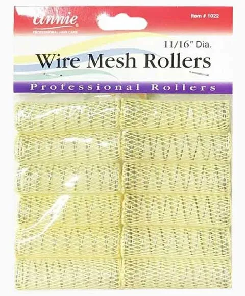 Annie Wire Mesh Rollers Small 12 Count Yellow 1022