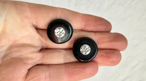 Back Jade Earrings. Sterling Silver Posts. 2221