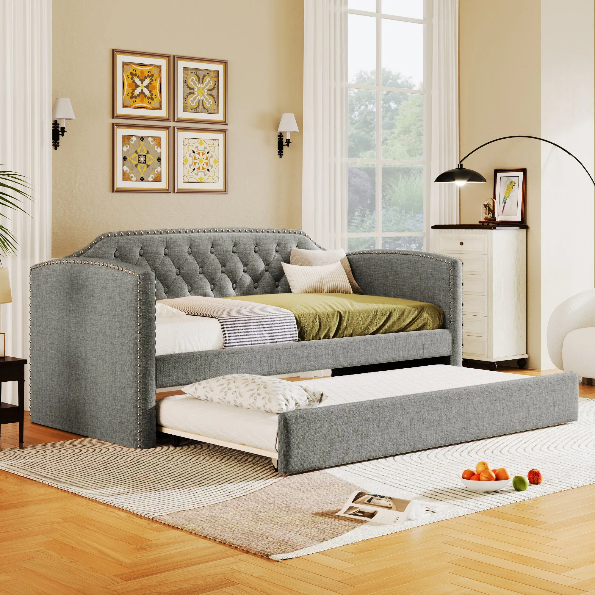 Baltic Twin Size Daybed with Trundle - Gray