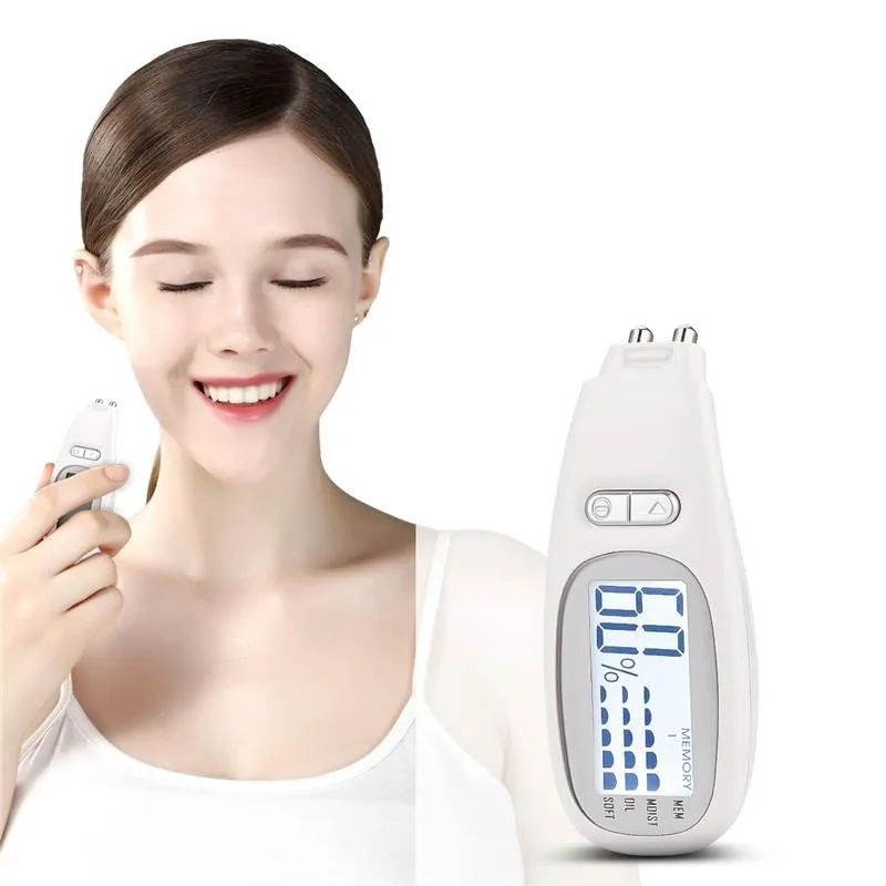 Digital Skin Moisture Tester Lcd Facial Analyzer White