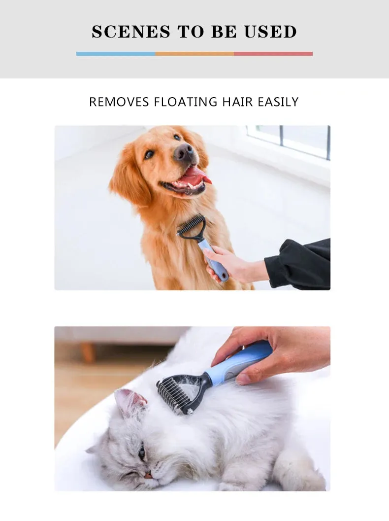 Dog Comb Cat Brush Pet Hair Removal Comb for Dogs Cat Dematting Deshedding Brush Pets Fur Knot Cutter Pet Grooming Tools