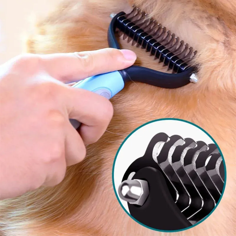 Dog Comb Cat Brush Pet Hair Removal Comb for Dogs Cat Dematting Deshedding Brush Pets Fur Knot Cutter Pet Grooming Tools