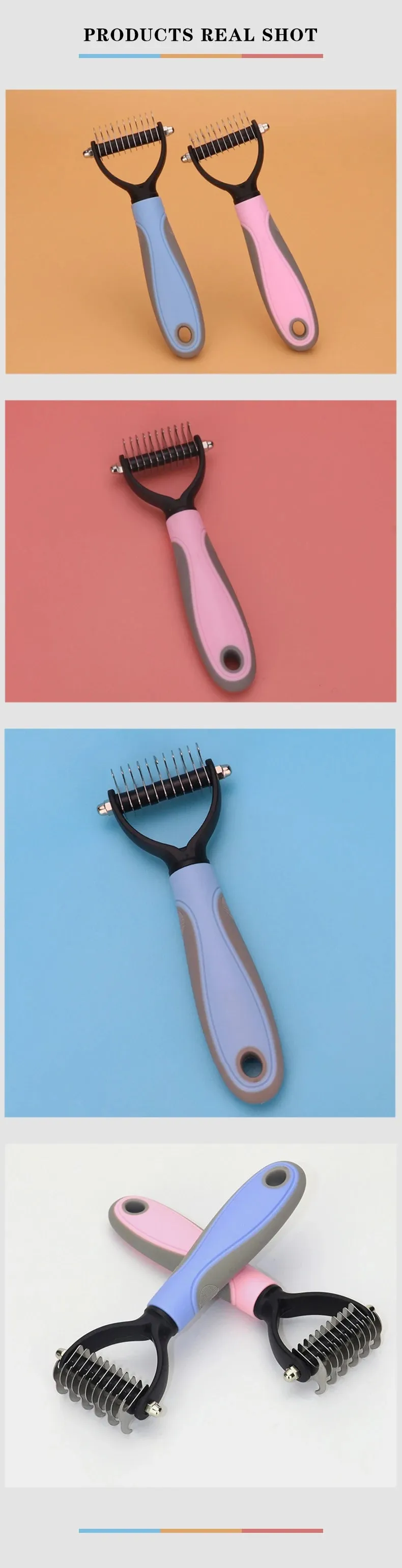 Dog Comb Cat Brush Pet Hair Removal Comb for Dogs Cat Dematting Deshedding Brush Pets Fur Knot Cutter Pet Grooming Tools