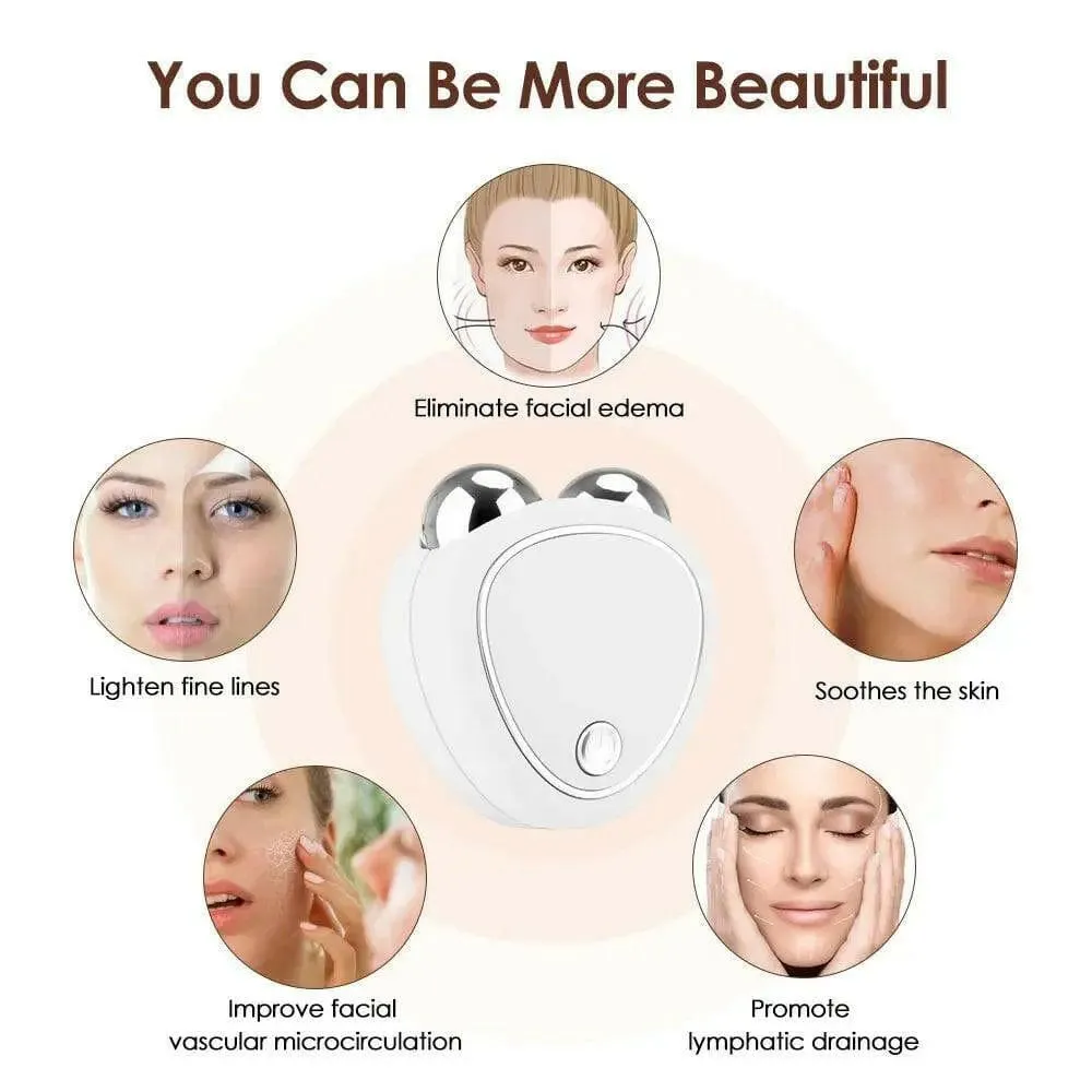 EMS Facial Skin Care Ice Roller Face Massagers for Microcurrent Face Lift Tighten Machine Electroporator Galvanic Beauty Device