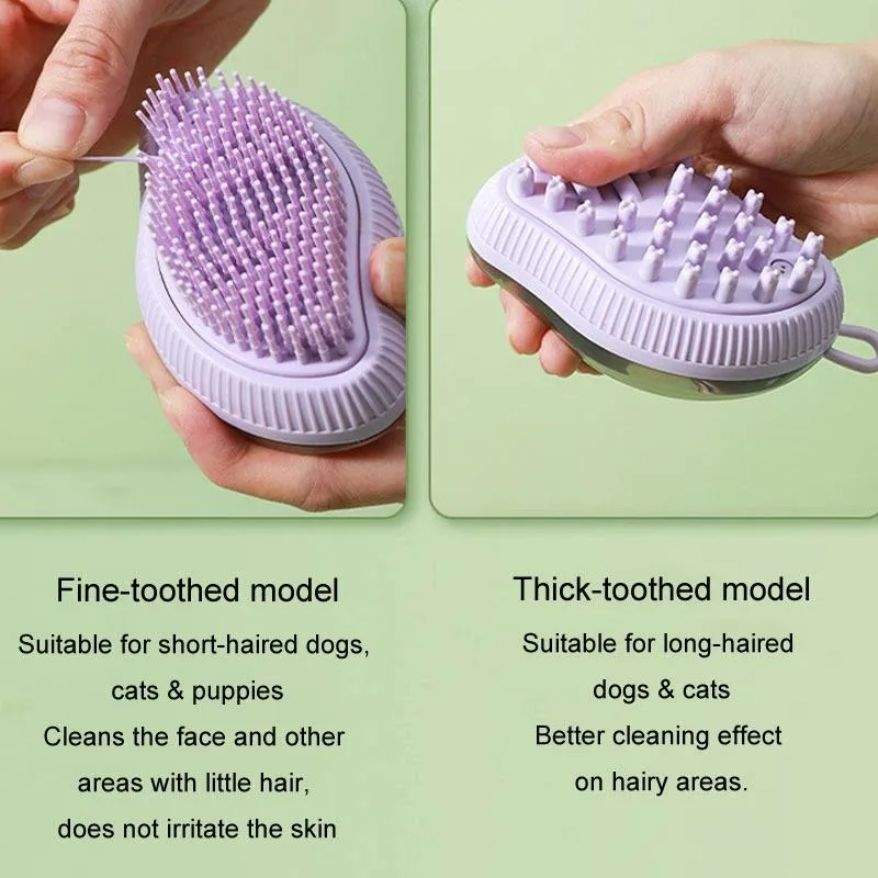 Fillable Shower Gel Brush For Dogs & Cats Fine End Blue