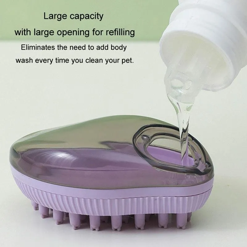 Fillable Shower Gel Brush For Dogs & Cats Fine End Blue