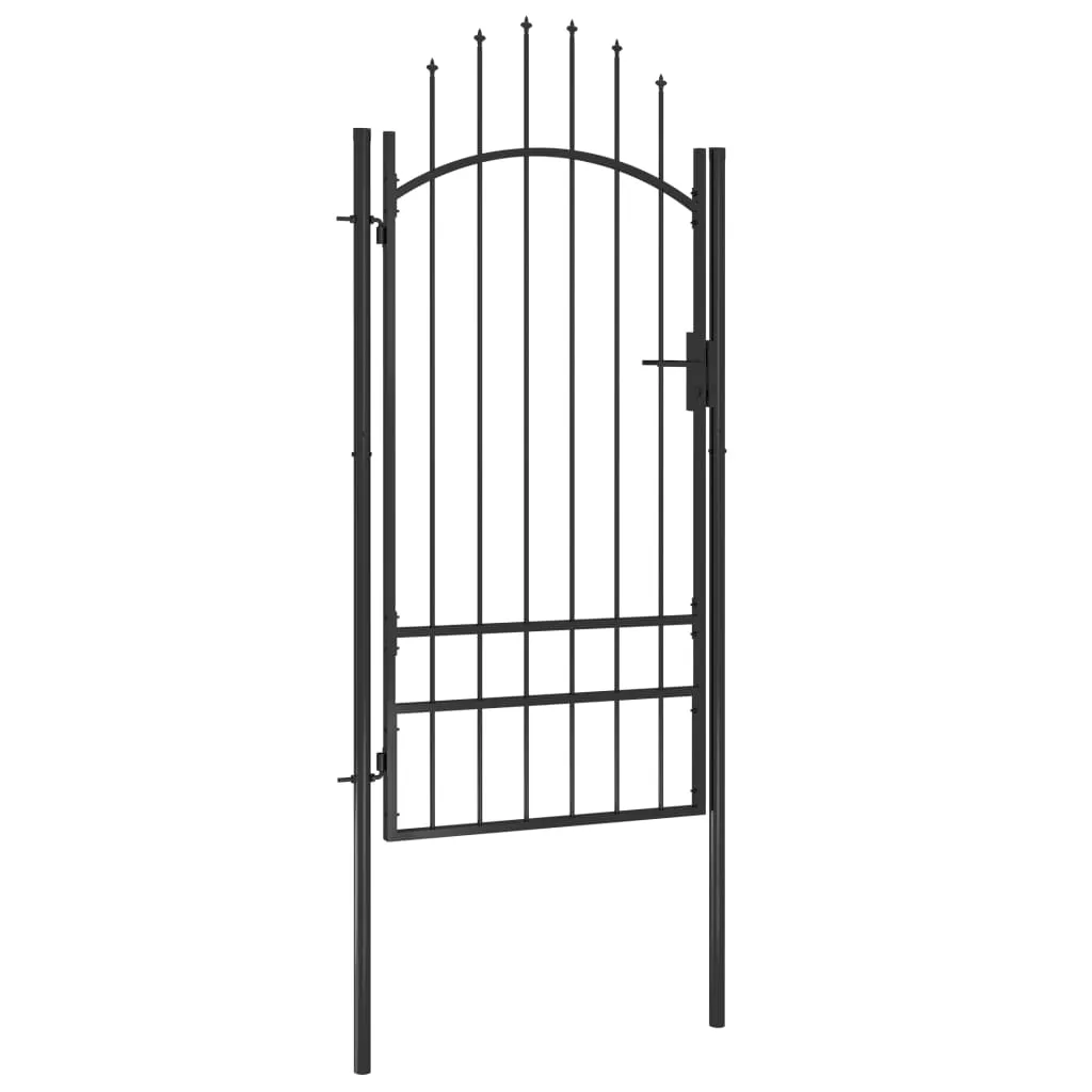 Garden Gate Steel 1x2.5 m Black