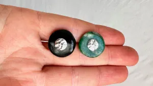 Guatemalita & Jade Earrings. Sterling Silver Posts. 1007