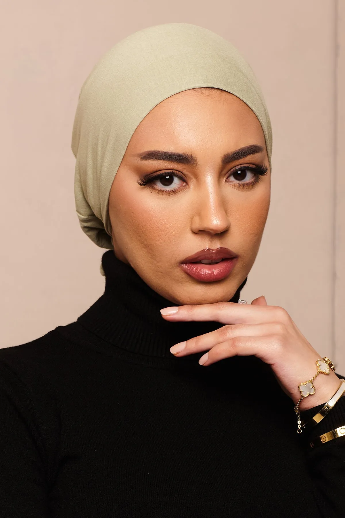 Lint Green Bamboo Jersey Hijab Cap