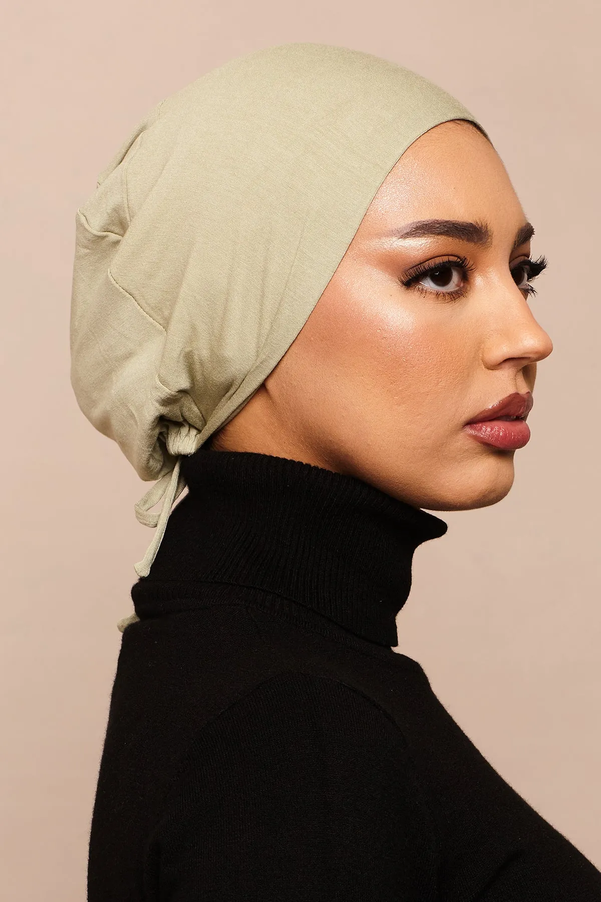 Lint Green Bamboo Jersey Hijab Cap