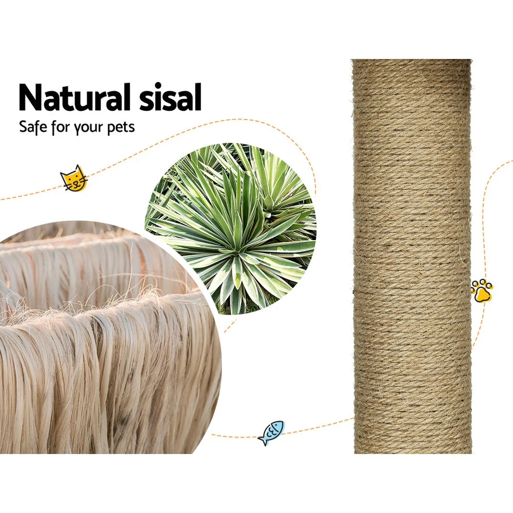 Multi-Level Cat Tree w/ Sisal Posts, Hammock & Rattan | i.Pet