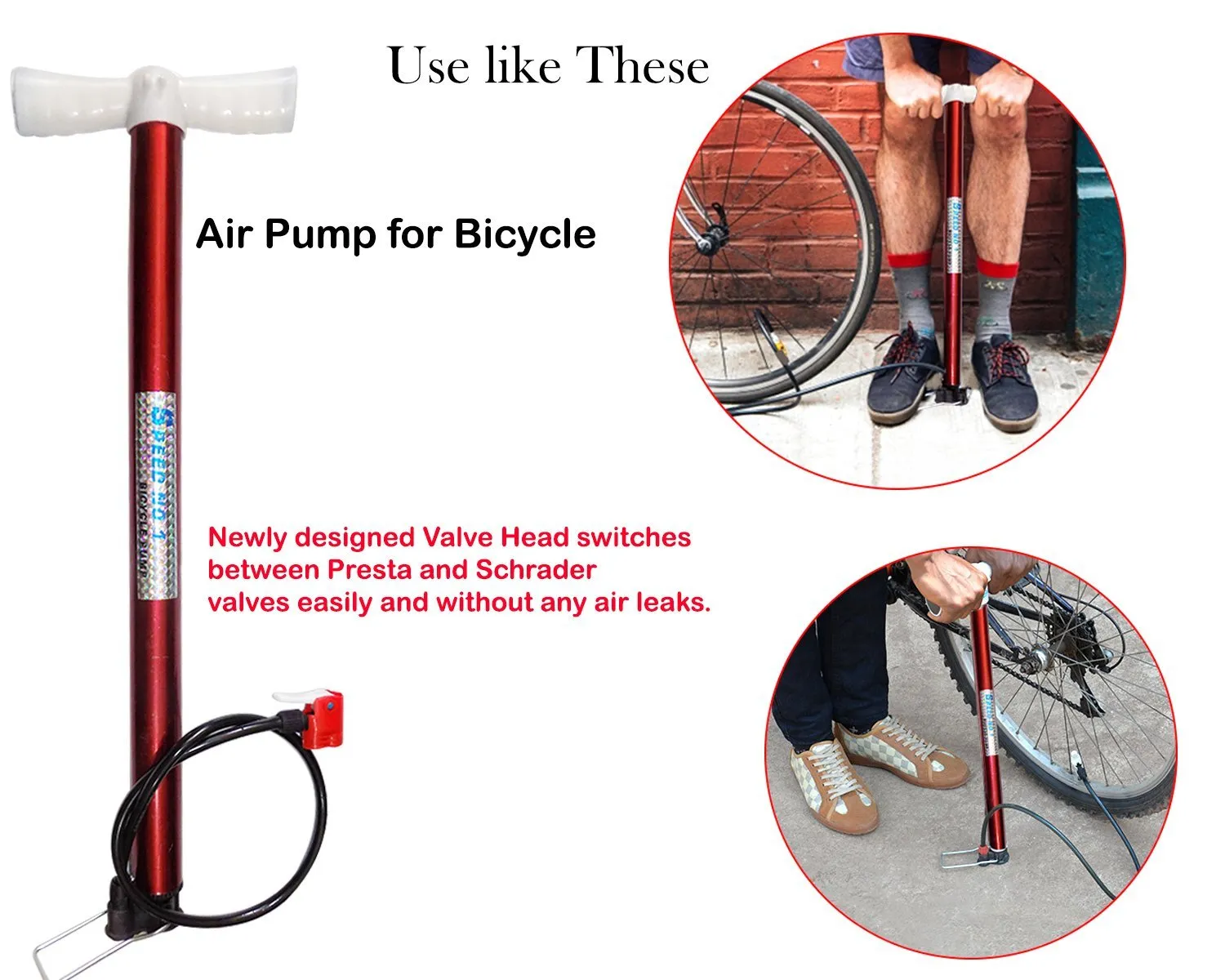 Multipurpose Air Pump (Use for Car ,Bicycles ,Scooters ,Balls, Bikes) (MOQ :- 6 Pc)