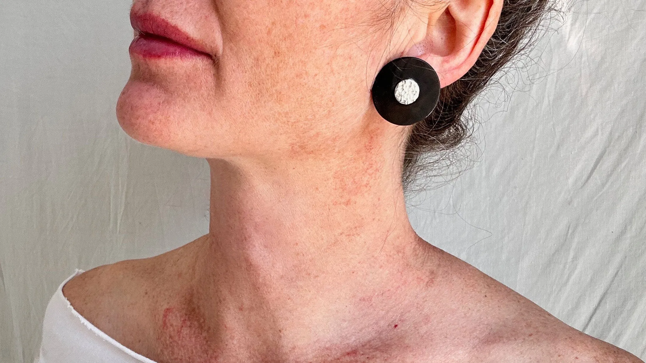 Obsidian Earrings. Sterling Silver. Posts. 1356