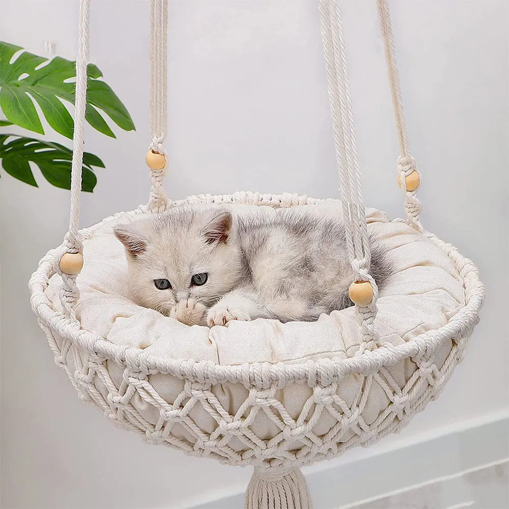 Pet Hammock Hanging Cat Bed Aerial Kitten Climbing Frame Sunny Window Seat Nest