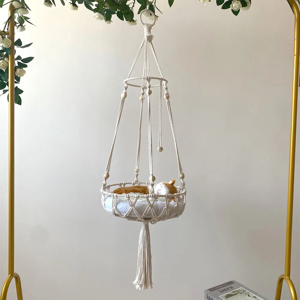 Pet Hammock Hanging Cat Bed Aerial Kitten Climbing Frame Sunny Window Seat Nest