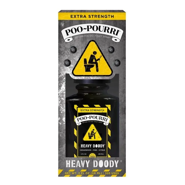 Poo~Pourri Heavy Doody Toilet Spray in Cedarwood   Pine   Citrus Scent | 2 oz. Mini Bathroom Air Freshener Deodorizer