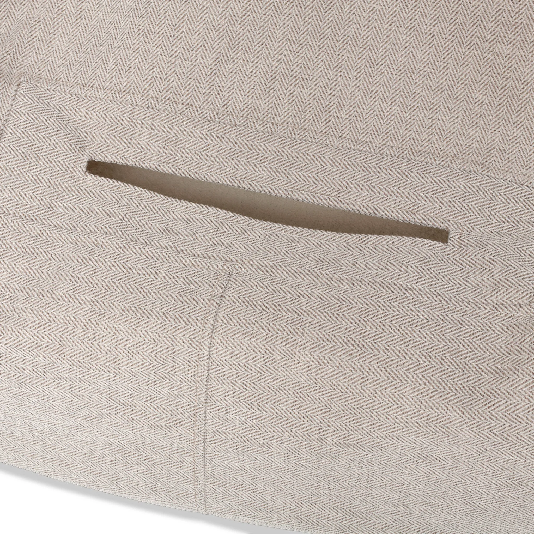 Snuggle Cave Pet Bed - Cream Herringbone - Size Small
