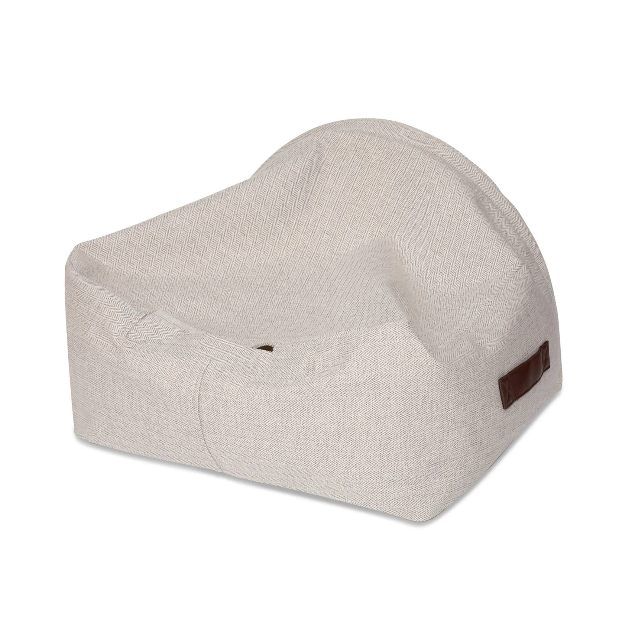 Snuggle Cave Pet Bed - Cream Herringbone - Size Small
