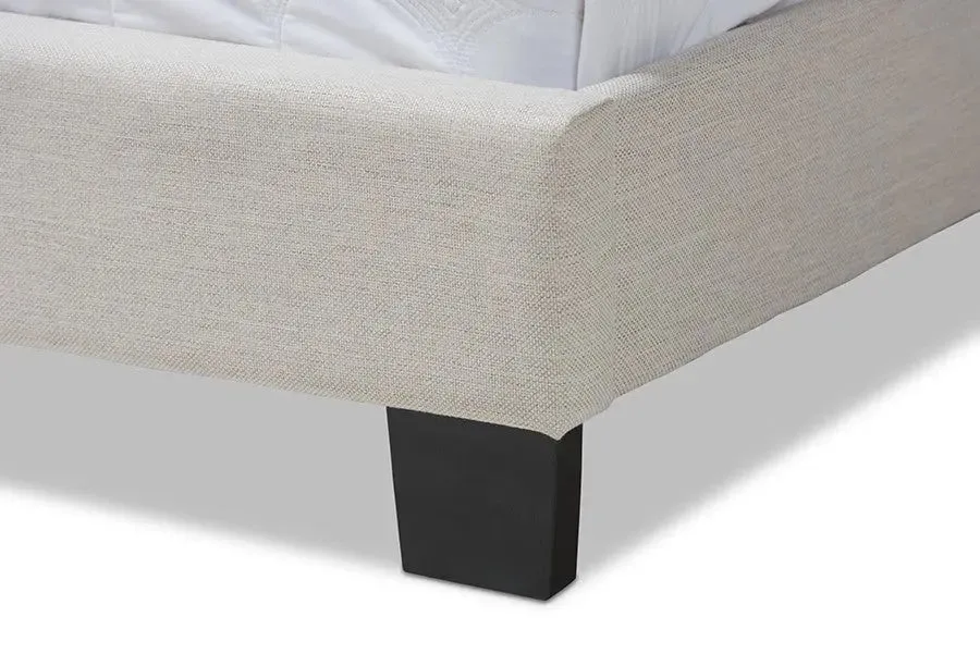 Vivienne Light Beige Fabric Upholstered Bed (King)